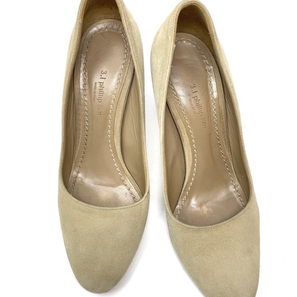 3.1 Phillip Lim Suede Stacked Heel Pumps - Picture 6 of 8